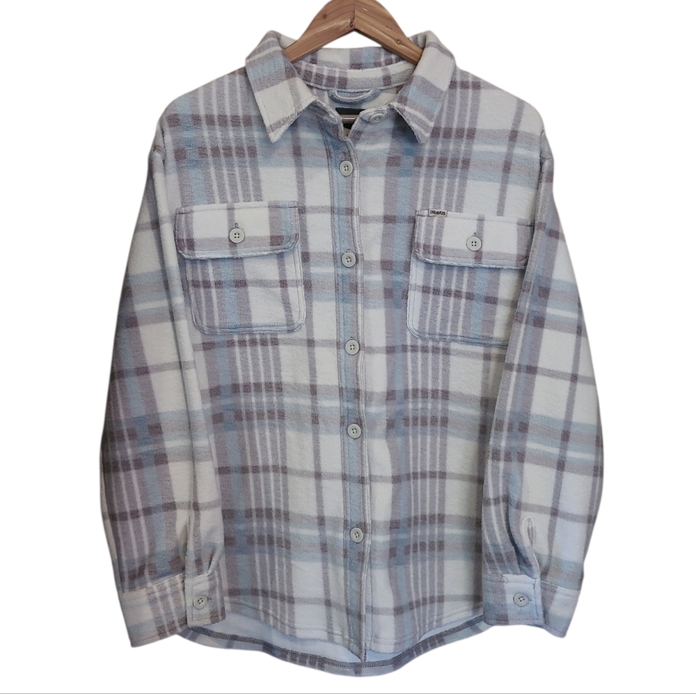 Women's Dravus Plush Fleece Plaid Button Down Zumiez Cozy Club Small - Picture 3 of 14